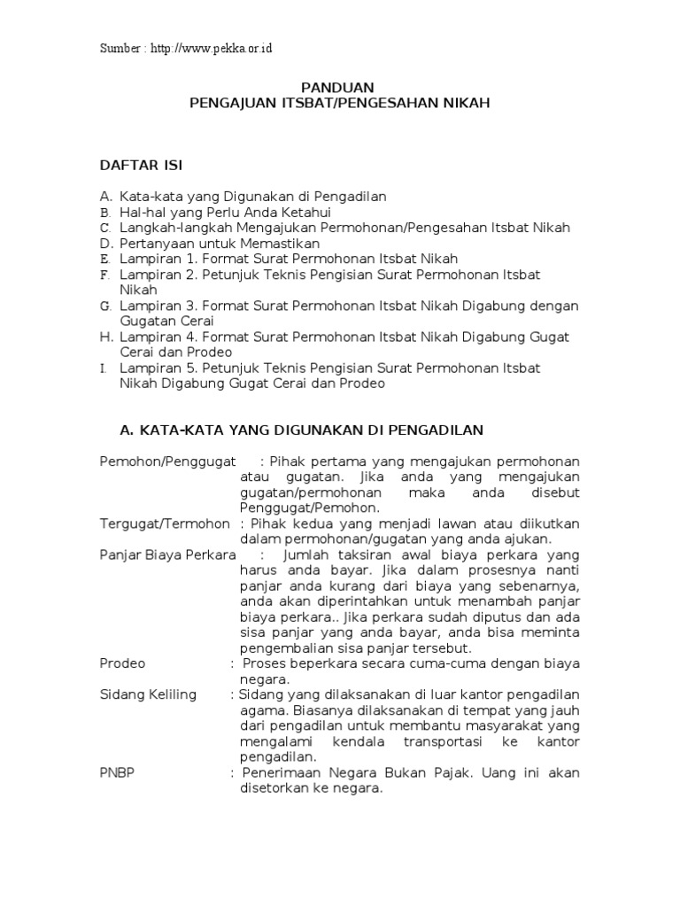 Panduan Itsbat Nikah