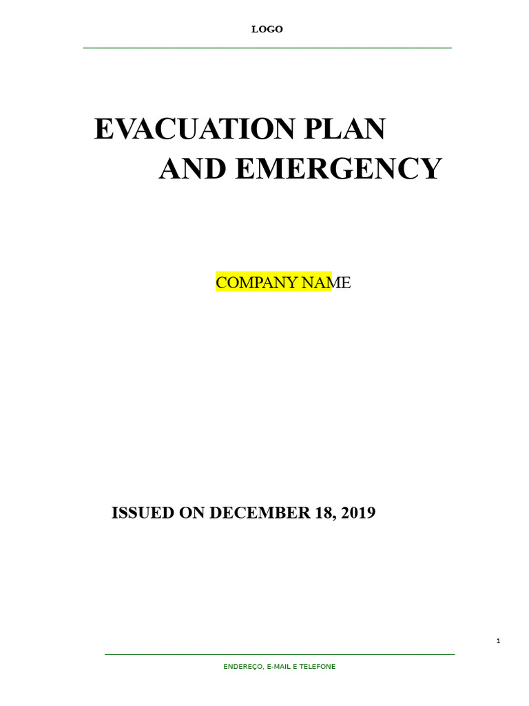 Evacuation and Emergency Plan - Template | PDF | Firefighter | Firefighting
