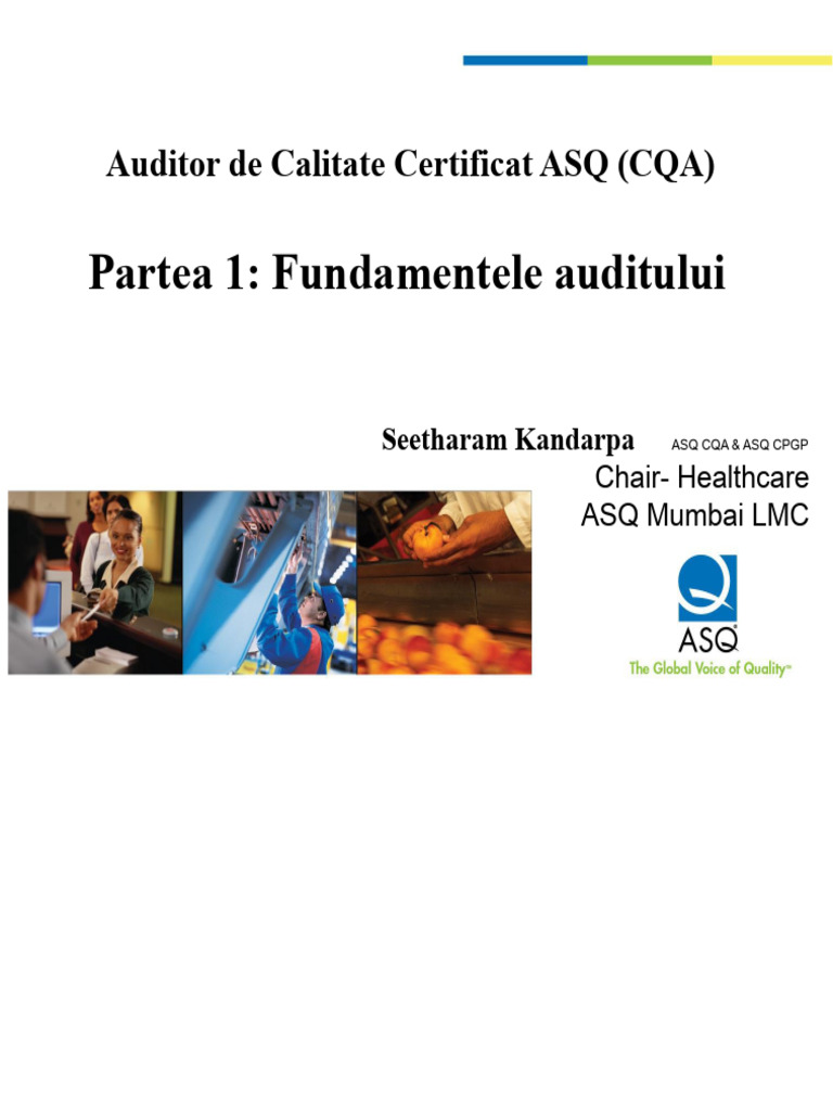 Auditor de Calitate Certificat ASQ (CQA) | PDF