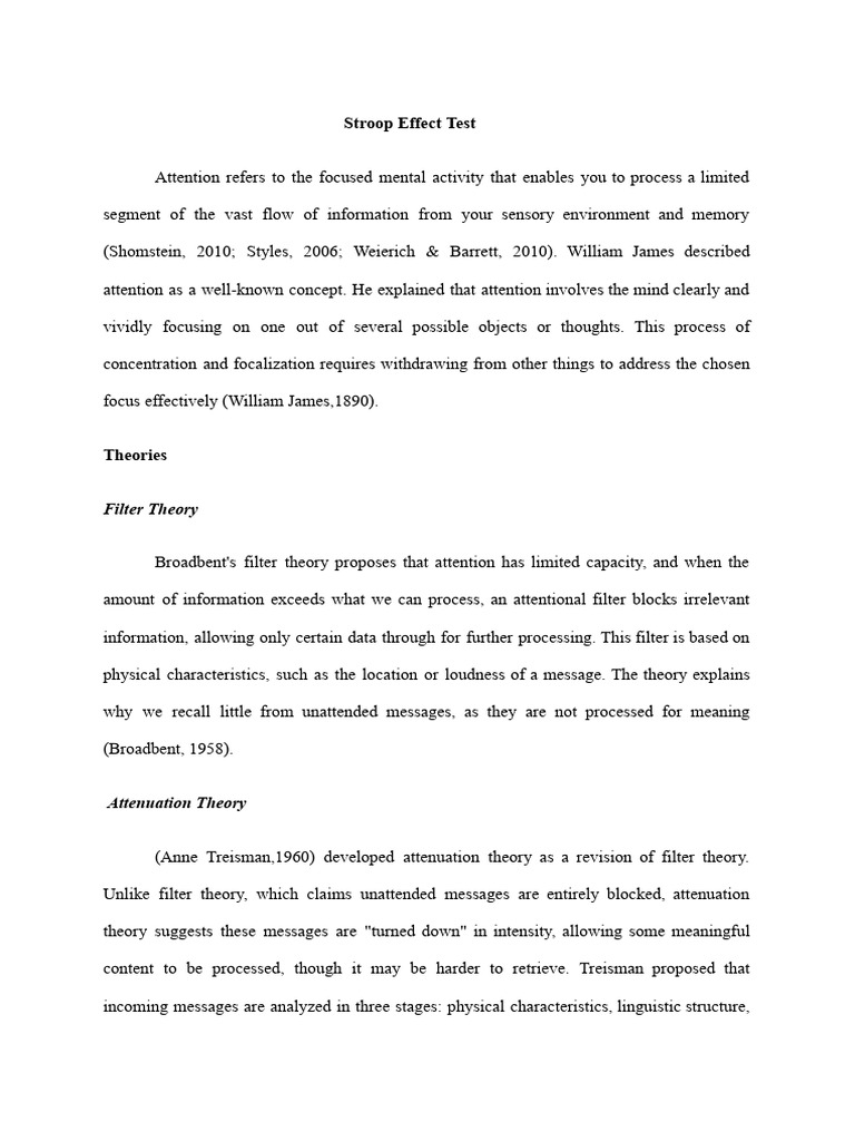 Understanding the Stroop Effect Test | PDF | Attention | Executive ...