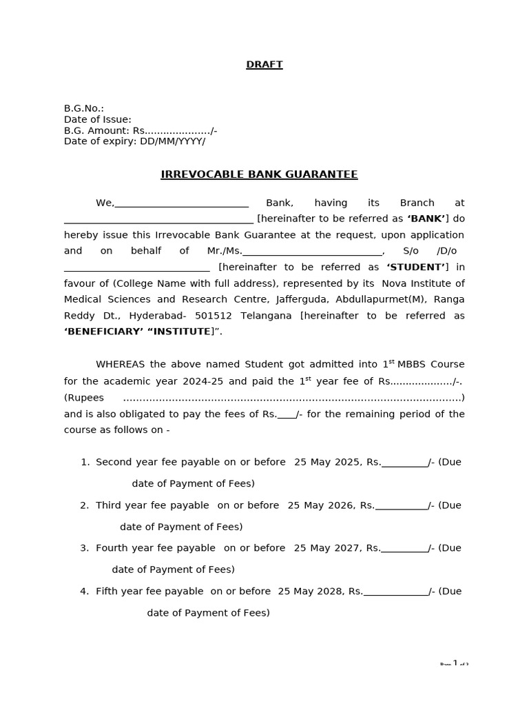 Bank Guarantee For B-Cat and C-Cat | PDF | Private Law | Business Law