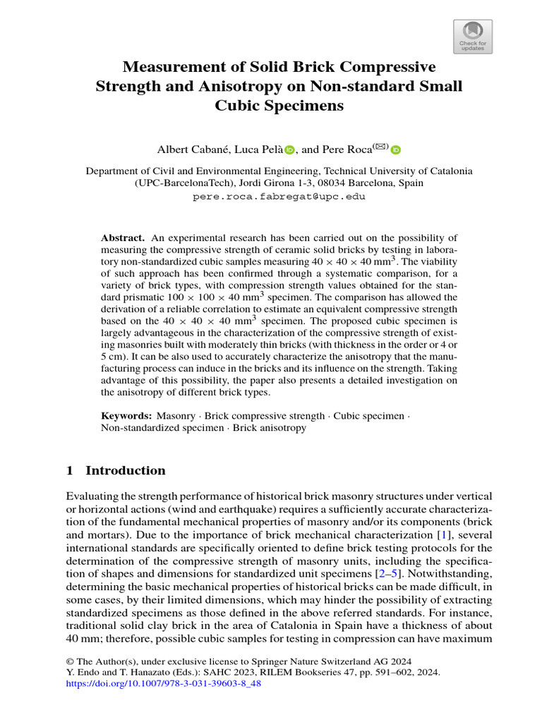 Brick Compressive Strength Testing Methods | PDF | Brick | Young's Modulus