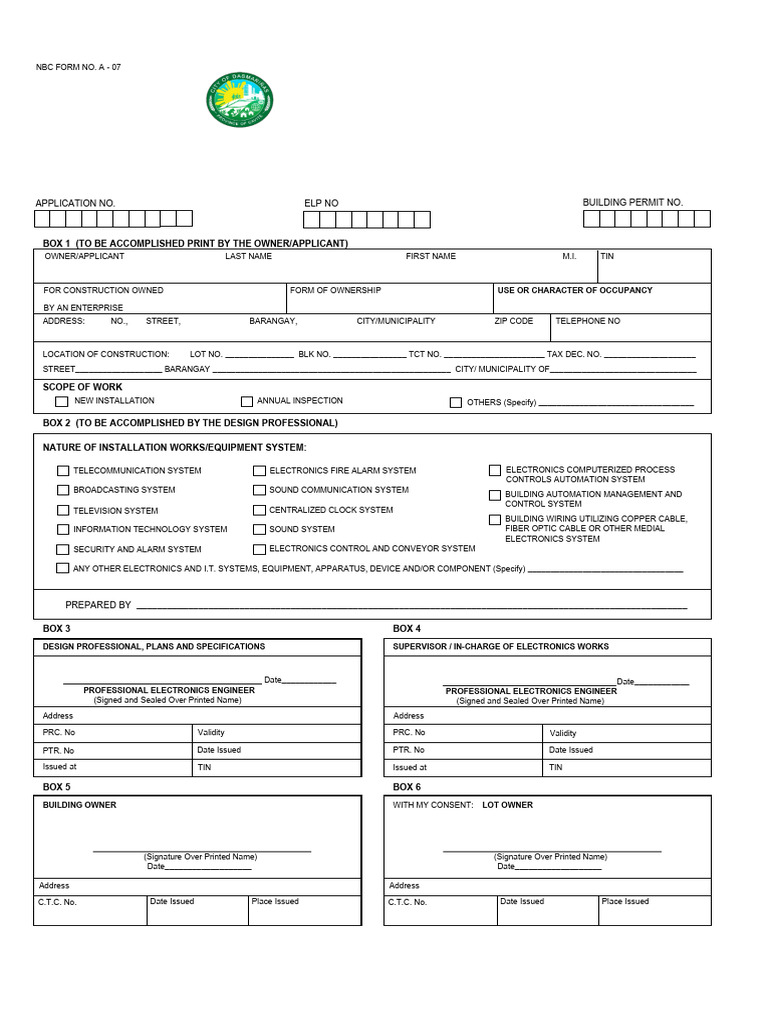 Electronics Permit Application Form | PDF | Electronics ...