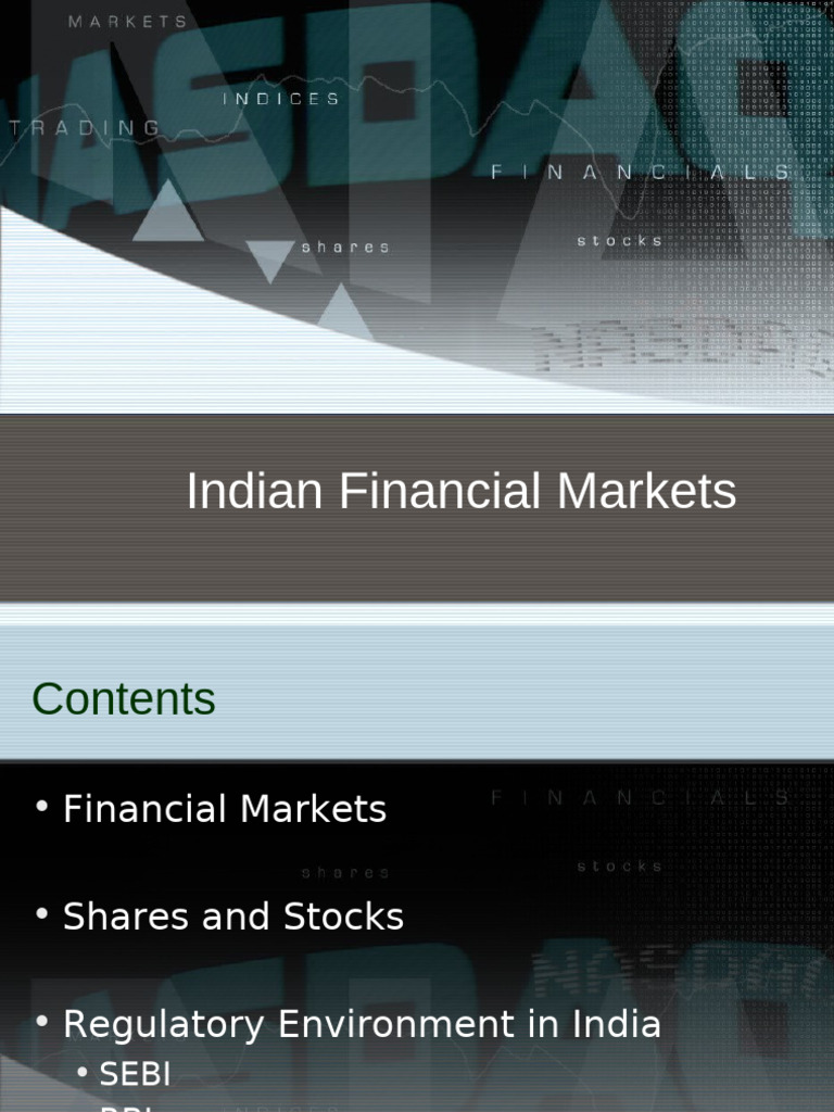 Overview of Indian Financial Markets | PDF | Foreign Exchange Market ...