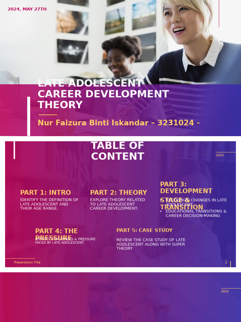 Late Adolescent Career Development Insights | PDF | Adolescence ...