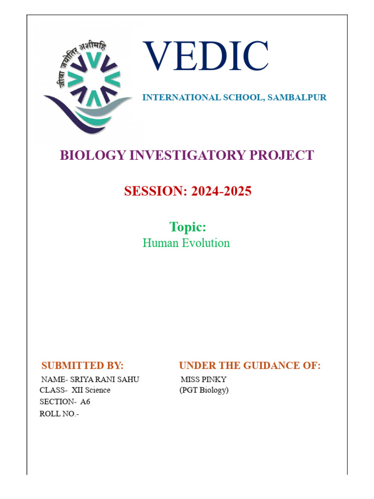 Human Evolution Investigatory Project | PDF