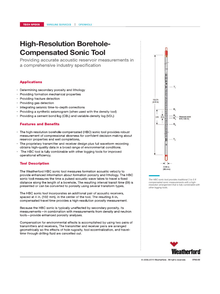High-Resolution BoreholeCompensated Sonic Tool | PDF