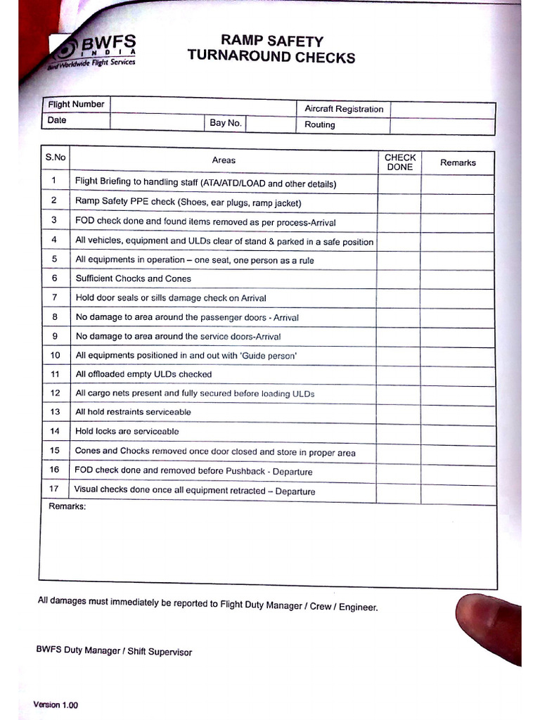 RAMP Safety Checklist - GHA | PDF