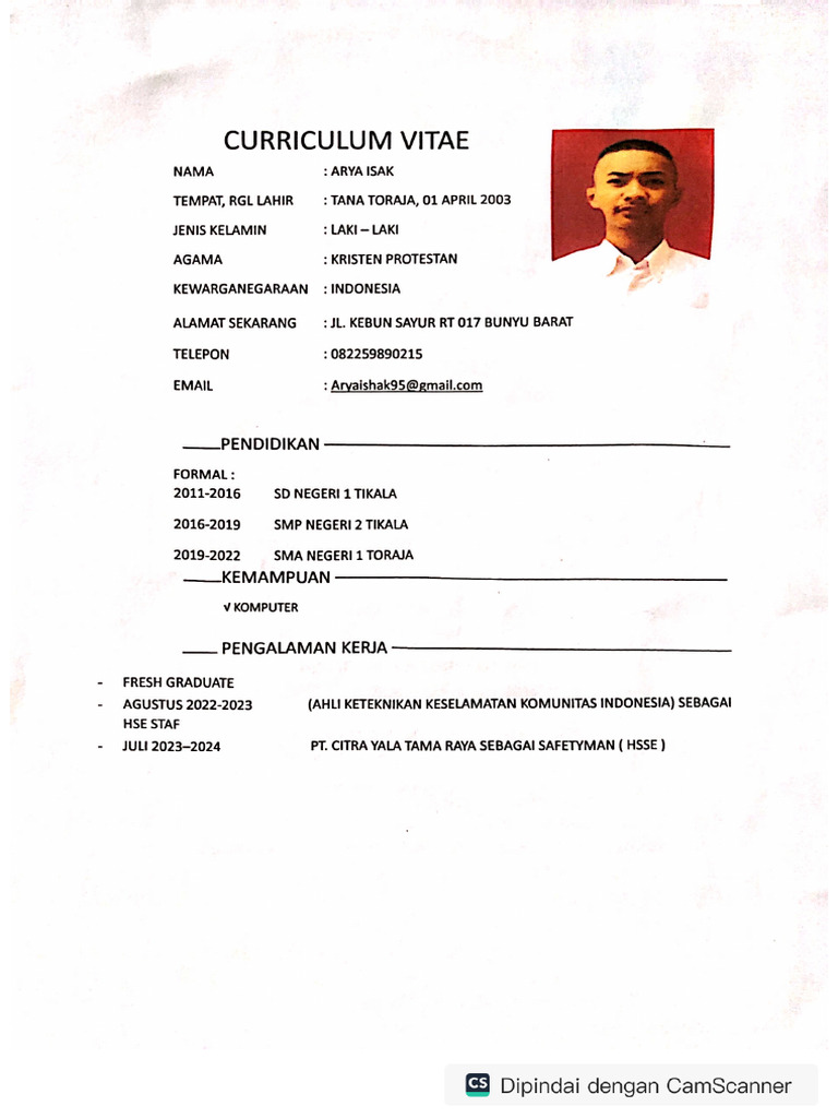 CV Arya Isak Hse | PDF