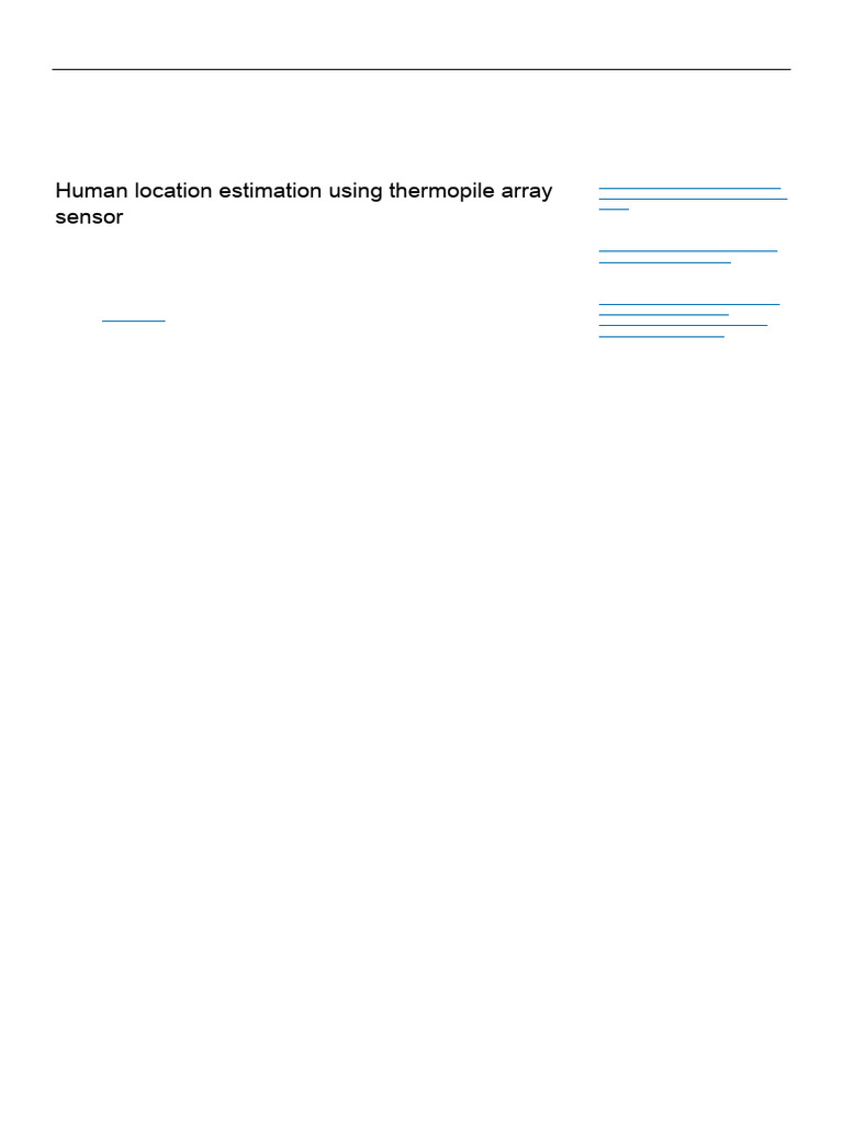 Human Location Estimation Using Thermopile Array S | PDF | Thermography ...