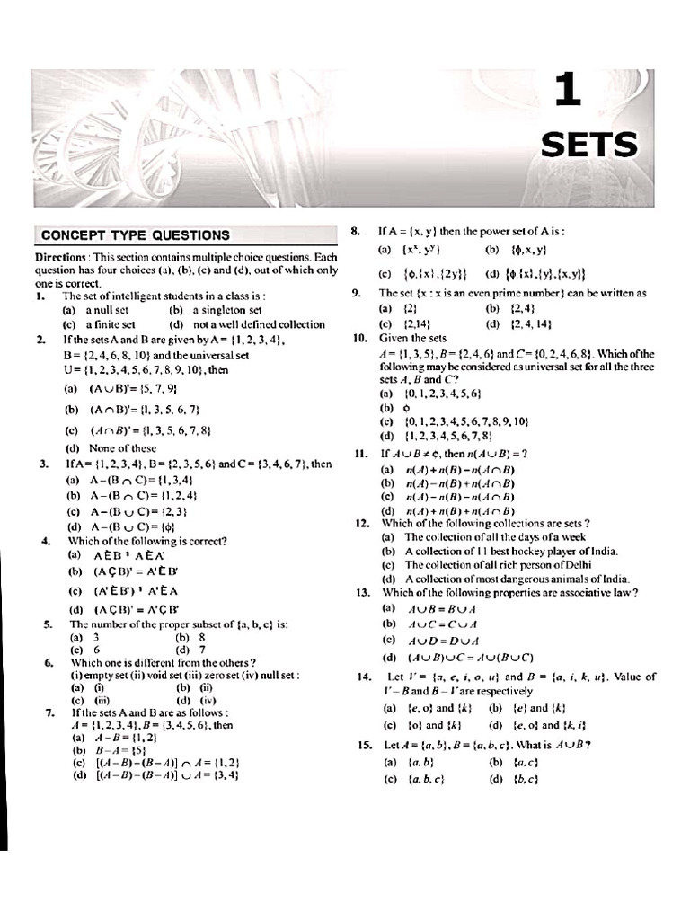 MCQ Set | PDF
