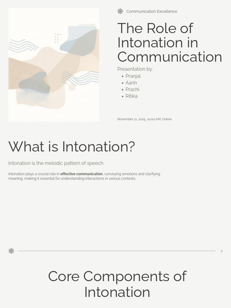 Intonation's Role in Effective Communication | PDF | Communication ...