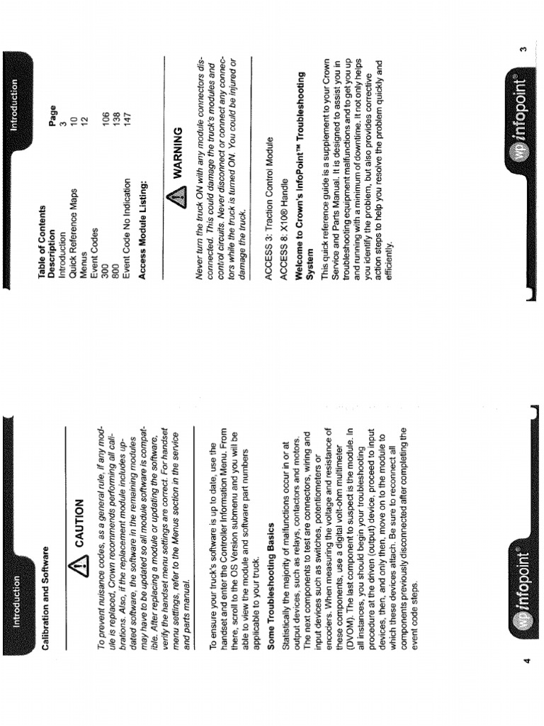 Forklift WP3000 Crown Diagnostic+Error Codes | PDF