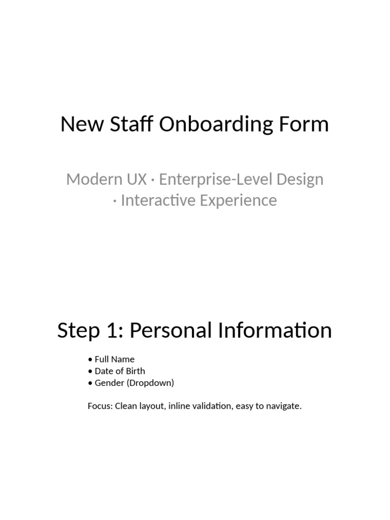 New Onboarding Form Mockup | PDF