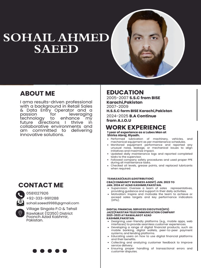Black and White Modern CV Resume PDF | PDF | Computing | Information ...