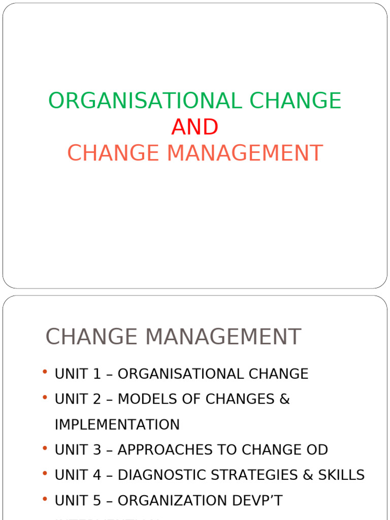 Organizational Change Management Guide | PDF | Change Management ...