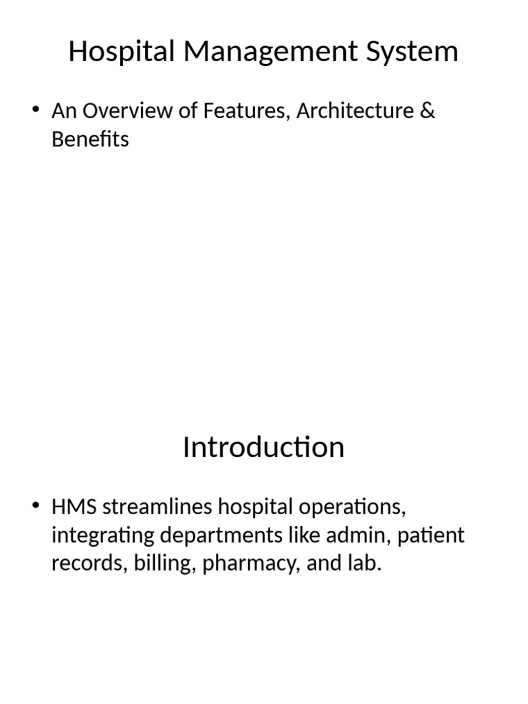 Hospital Management System Overview | PDF