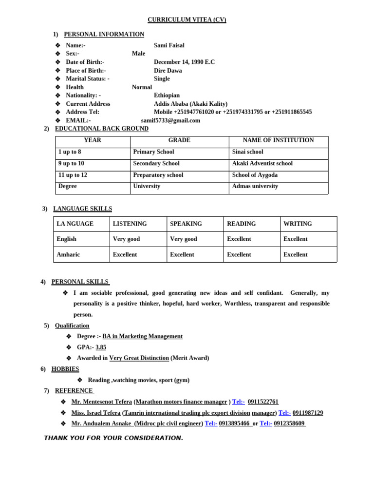 Sami CV Finally Personal Information Sep 16, 2022 | PDF