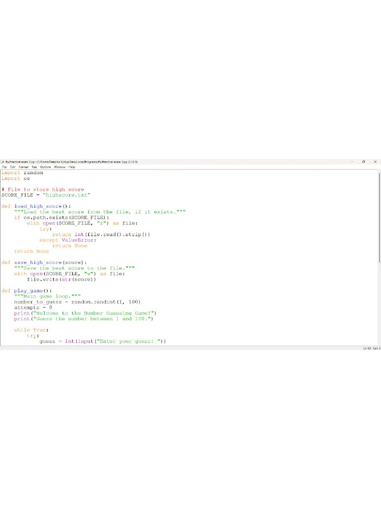 Python - Practical Exam | PDF