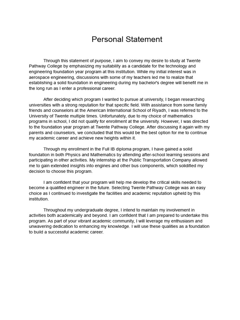 Personal Statement | PDF