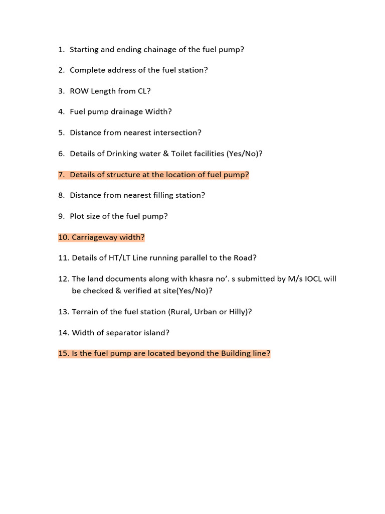 Fuel Pump Site Assessment Checklist | PDF
