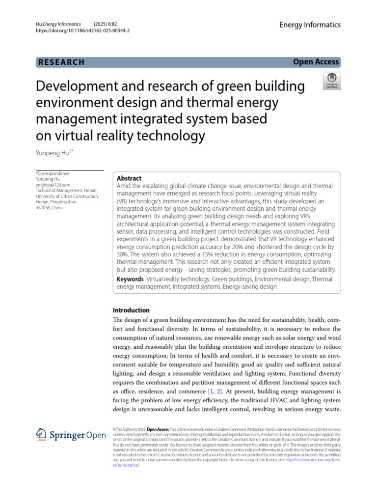 Development and Research of Green Building Environment Design and ...