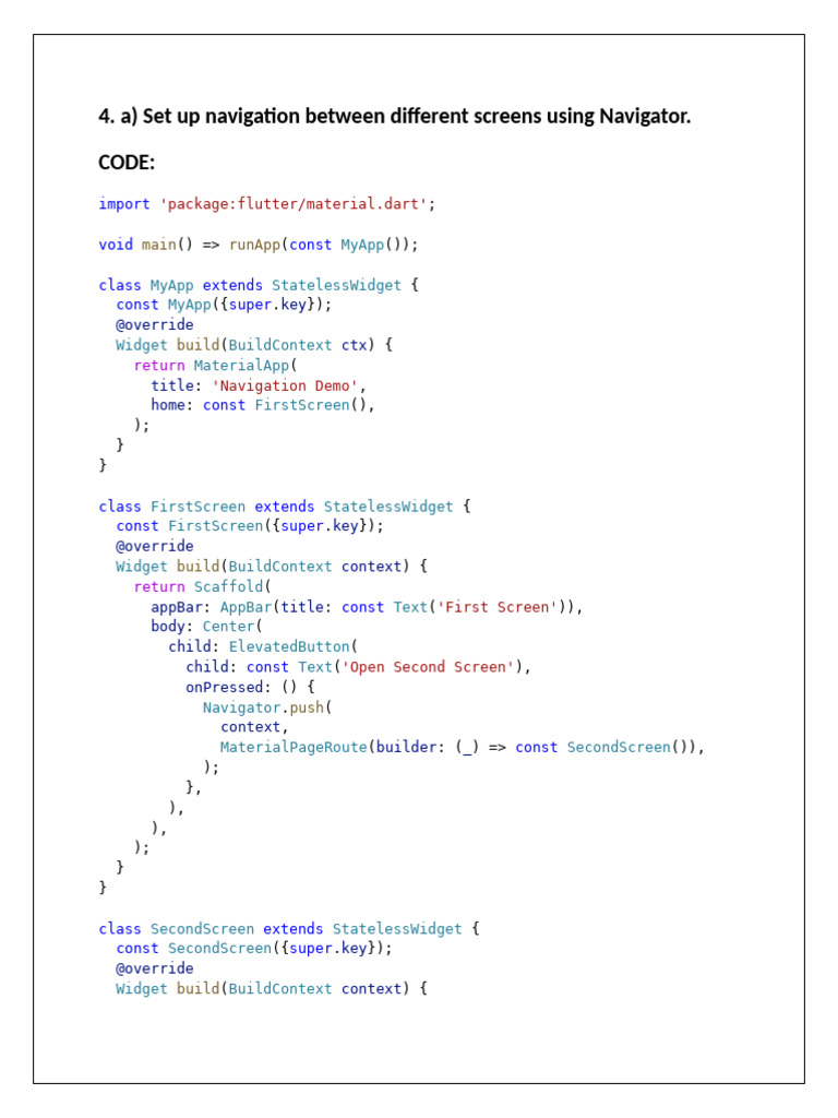 4A. Different Screens | PDF
