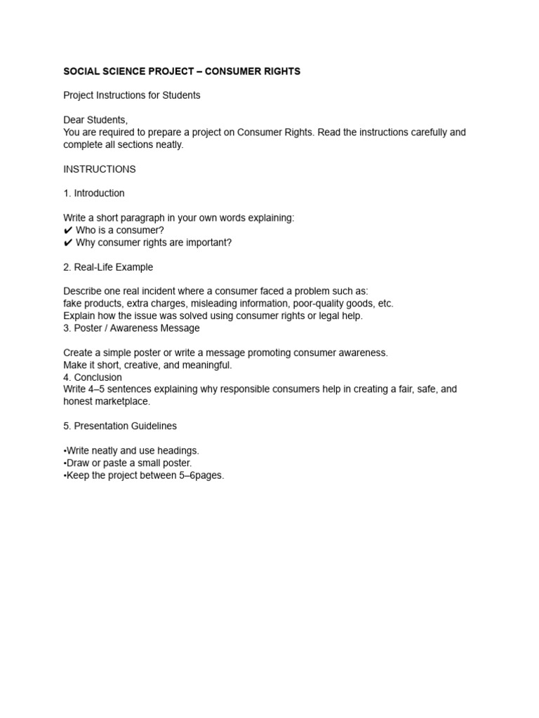 Social Science Project - Consumer Rights | PDF