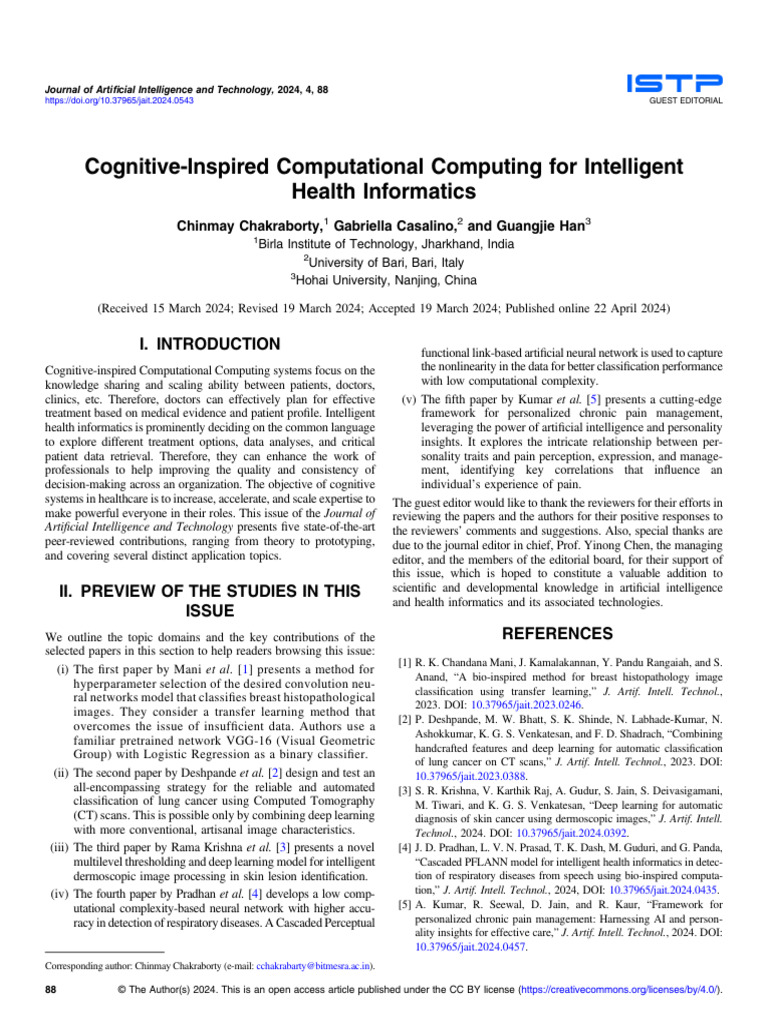 Cognitive Computing in Health Informatics | PDF | Deep Learning ...