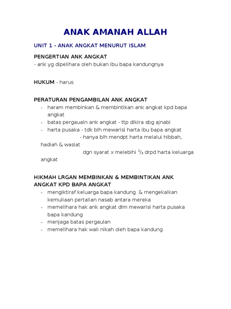 Anak Anak Amanah Allah Peringatan Facebook