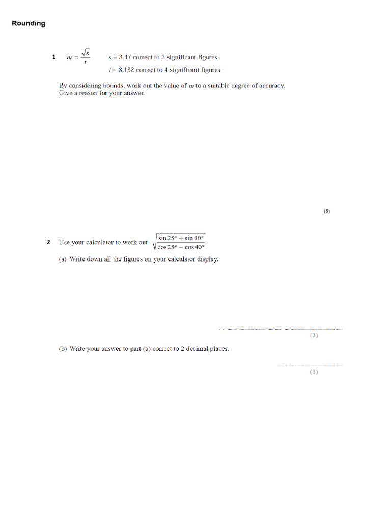 Edexcel GCSE Maths: Rounding Guide | PDF