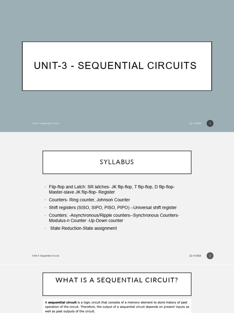 Sequential Circuits: Flip-Flops & Counters | PDF