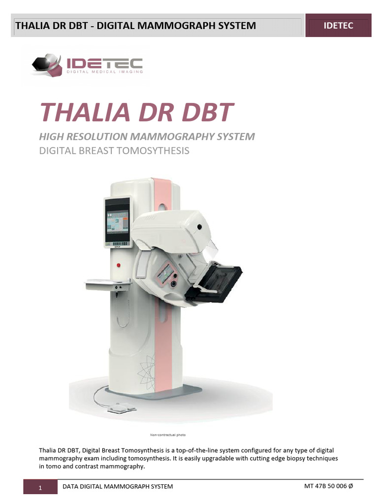 Thalia DR DBT Digital Mammography System | PDF | Mammography | X Ray