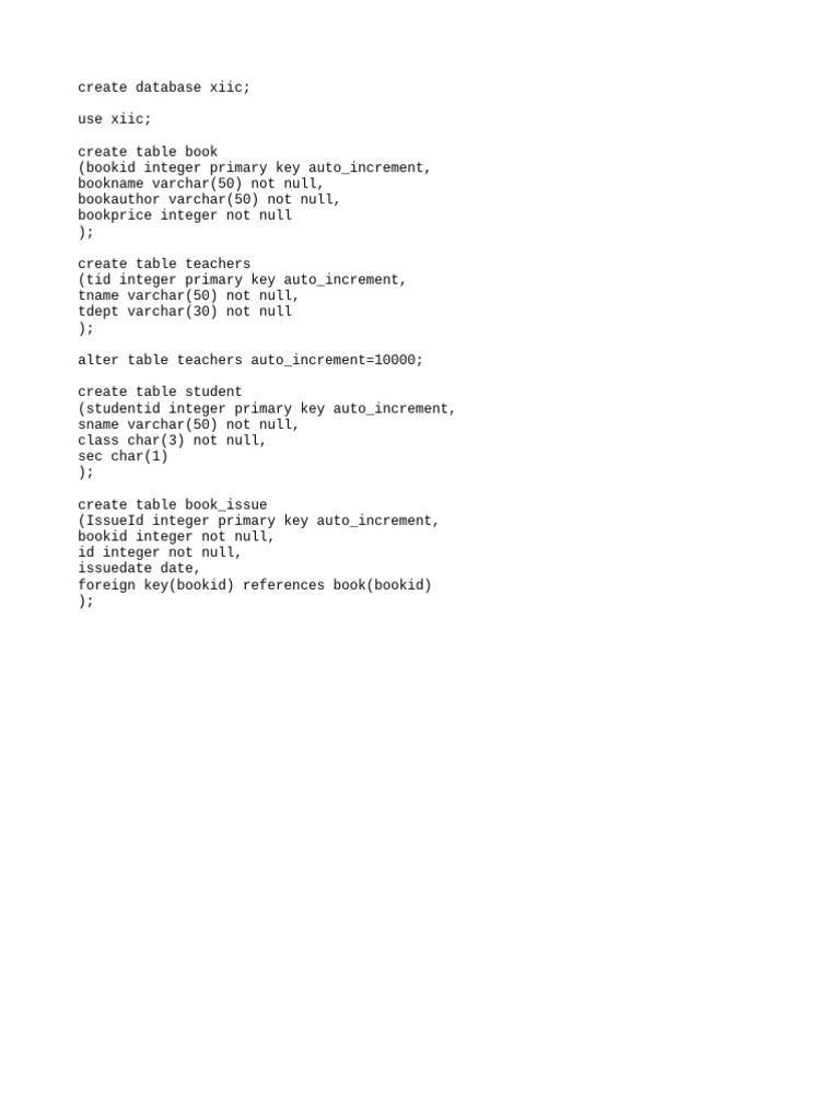 SQ L Query For Library Project | PDF