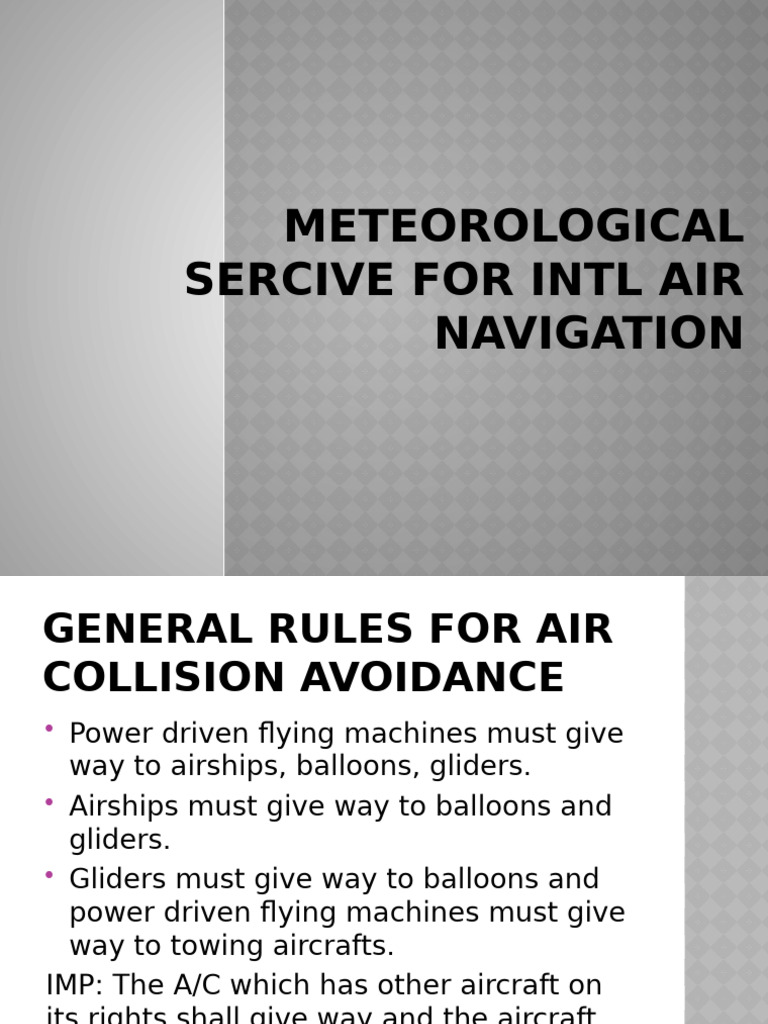 Air Navigation Collision Avoidance Rules | PDF | Visual Flight Rules ...