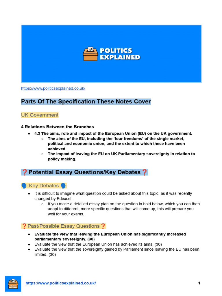 EU Impact on UK Government Post-Brexit | PDF | Brexit | Eurozone