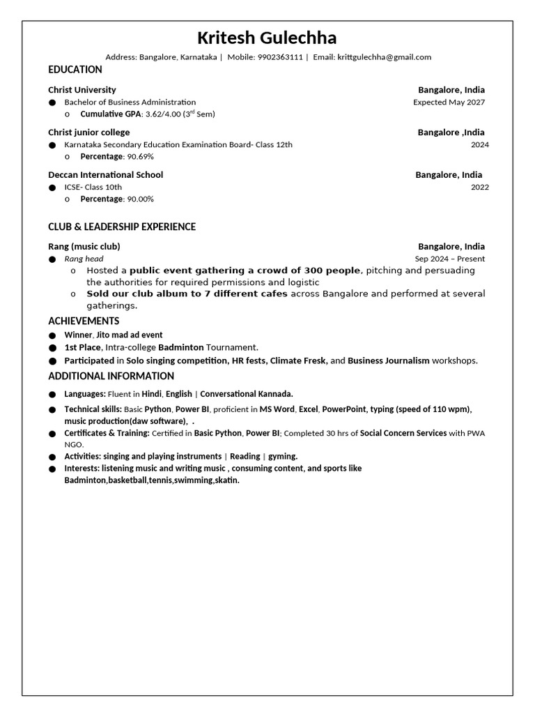Kritesh Resume | PDF