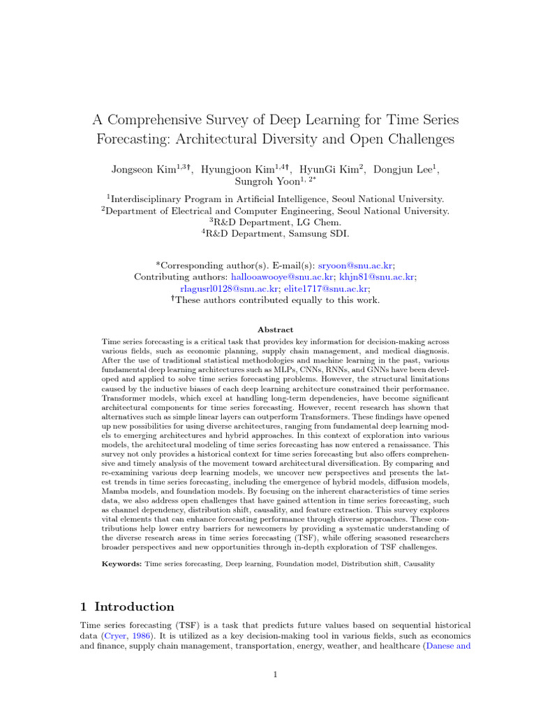 A Comprehensive Survey of Deep Learning For Time Series Forecasting ...