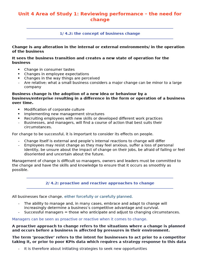 Business Unit 4 Area of Study 1 | PDF | Competitive Advantage ...