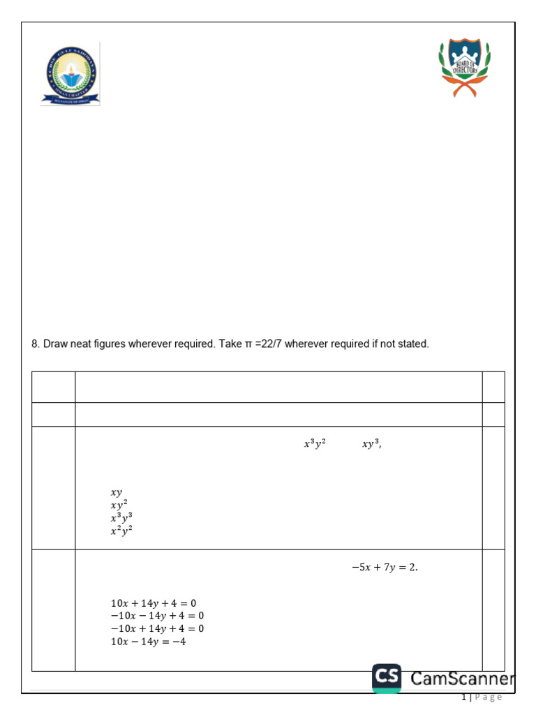 Class X Mathematics Pre-Board Exam 2023-24 | PDF | Circle | Elementary ...