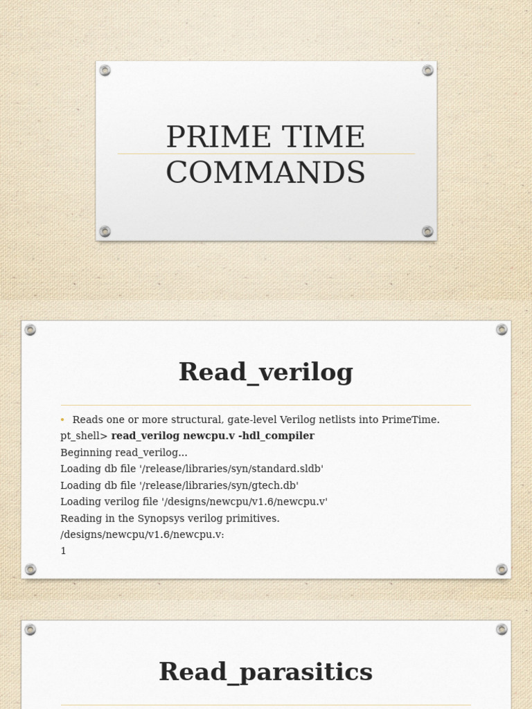 PrimeTime Command Reference Guide | PDF | Computer Engineering ...