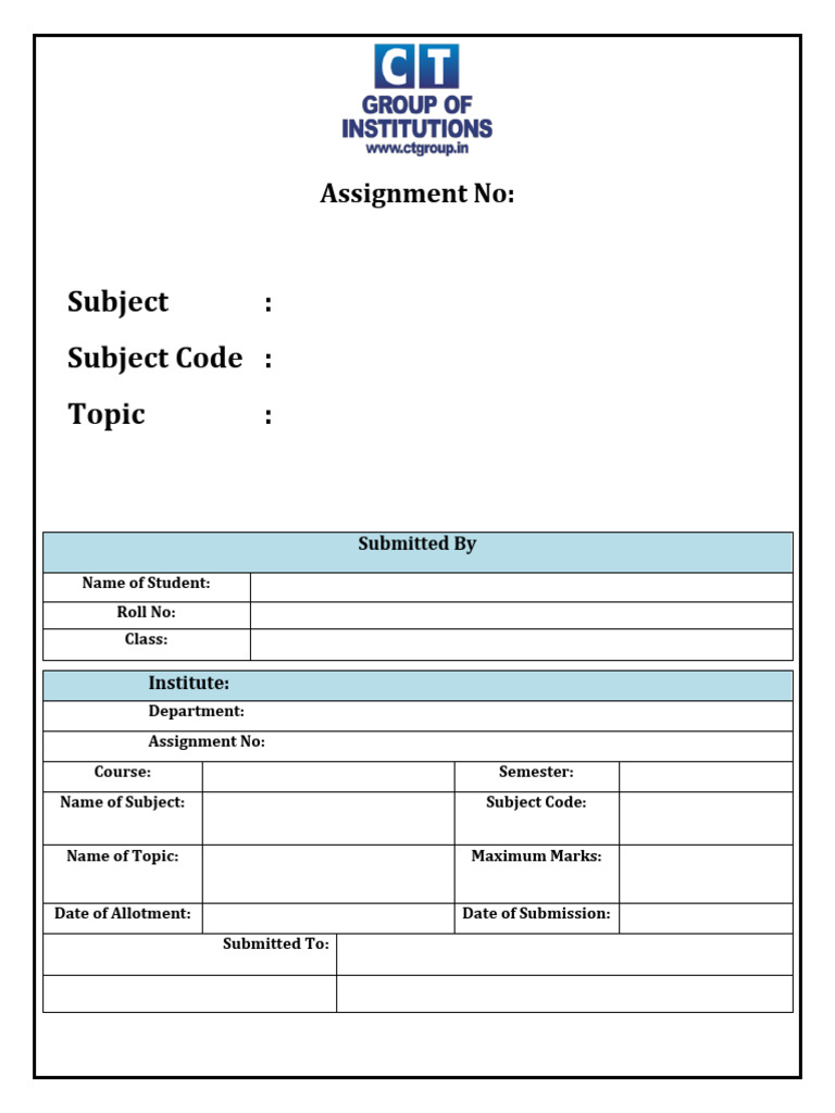 Assignment Submission Template | PDF
