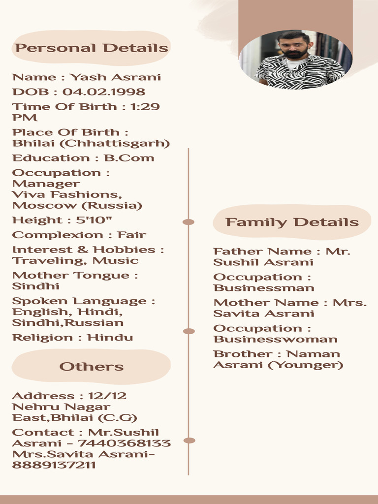 Yash Asrani: Personal & Family Profile | PDF