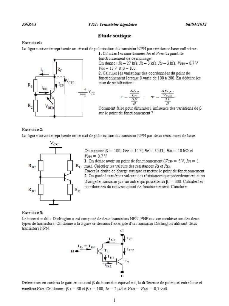 Td Transistors Bipolaire