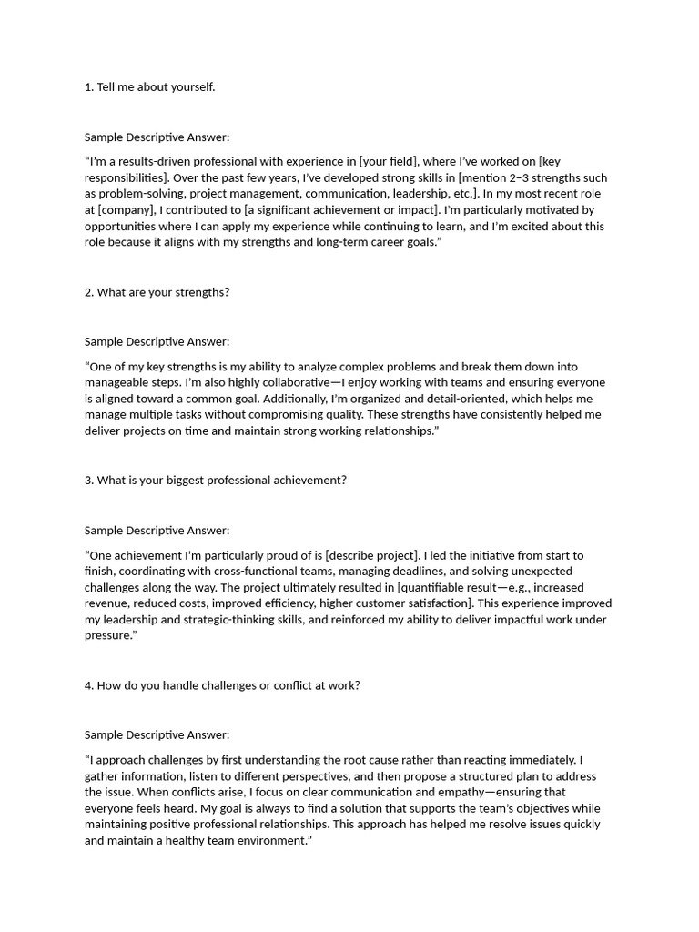 5 IMporTant Questions | PDF | Leadership | Goal
