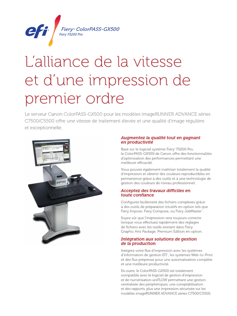 Serveur Canon ColorPASS-GX500 performant | PDF | Architecture ...