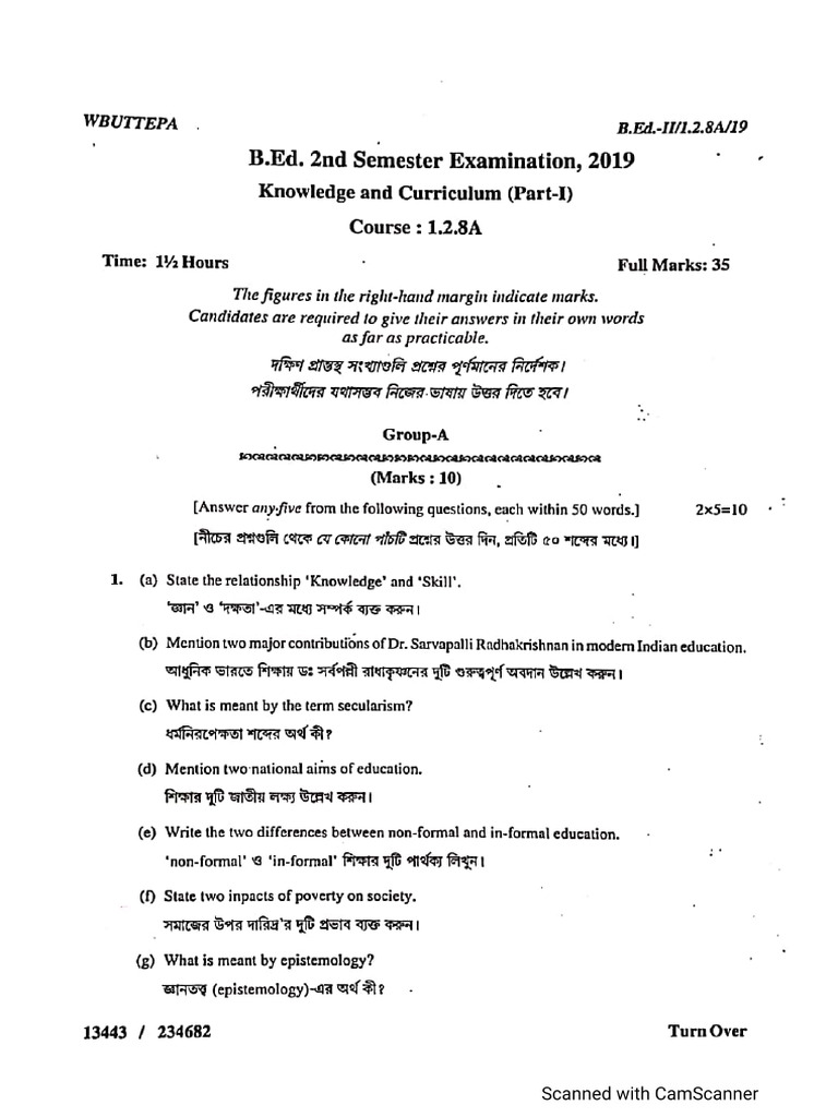 Knowledge and Curriculum 1.2.8A | PDF