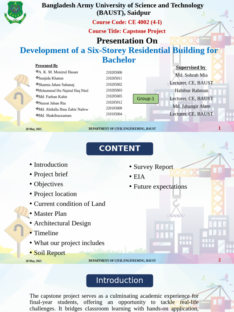Capstone Project Presentation - 4 (I) - Group 1 | PDF | Civil ...