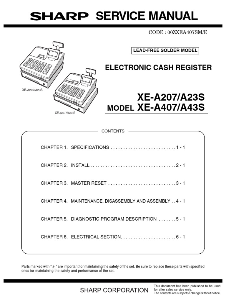 XE-A207/A23S/A407/A43S Service Manual | PDF | Printer (Computing