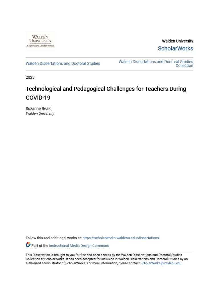 Technological and Pedagogical Challenges For Teachers During COVI | PDF ...